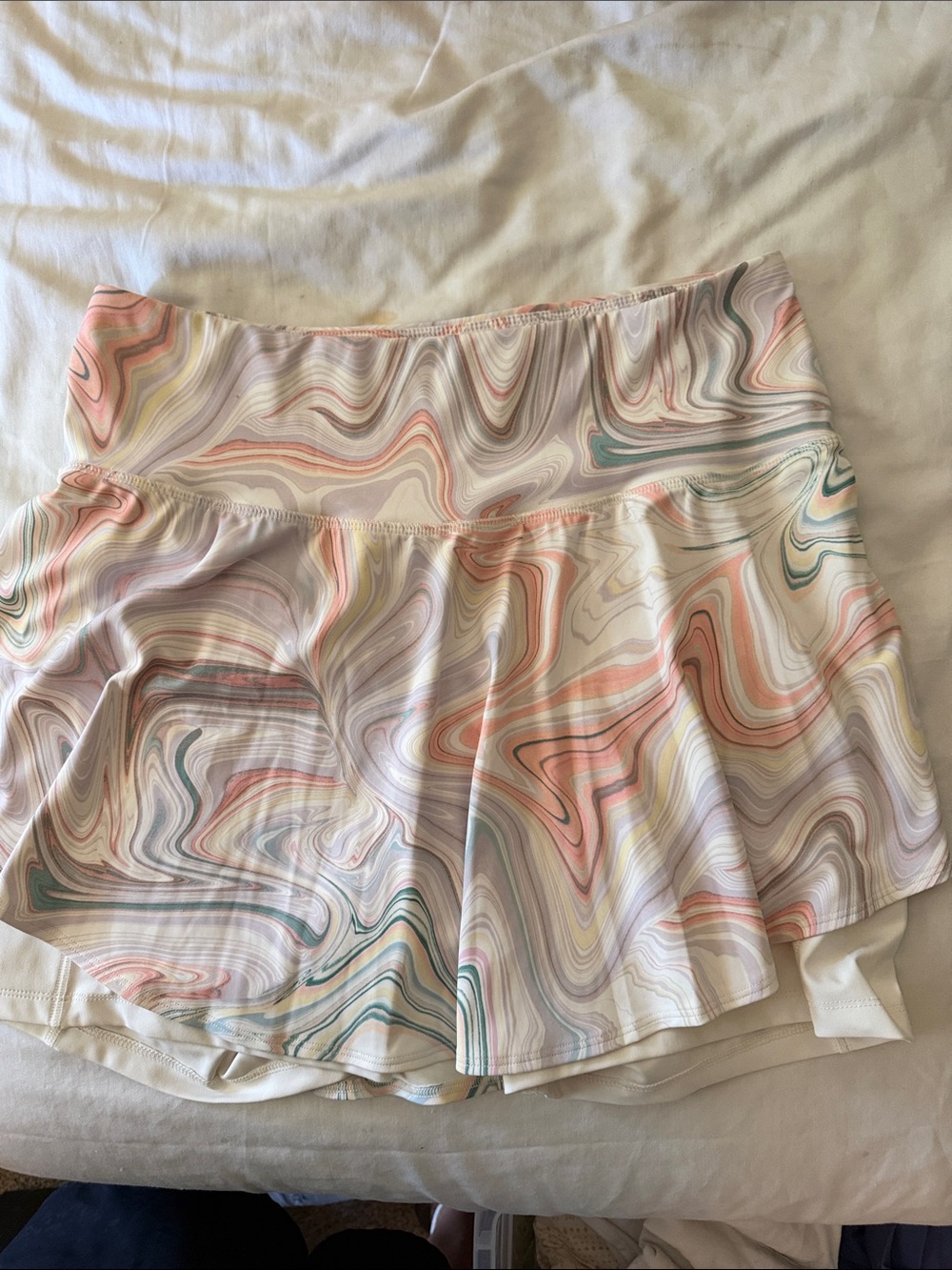 Old Navy Active Pastel Marble Athletic Skort - Peach Mint Lavender Cream